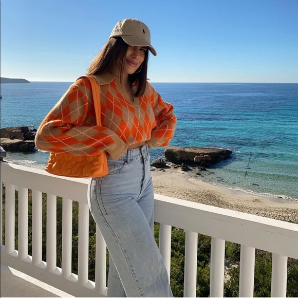 Zara Wool & Alpaca Blend Knit Argyle Sweater - Picture 8 of 16